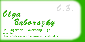 olga baborszky business card